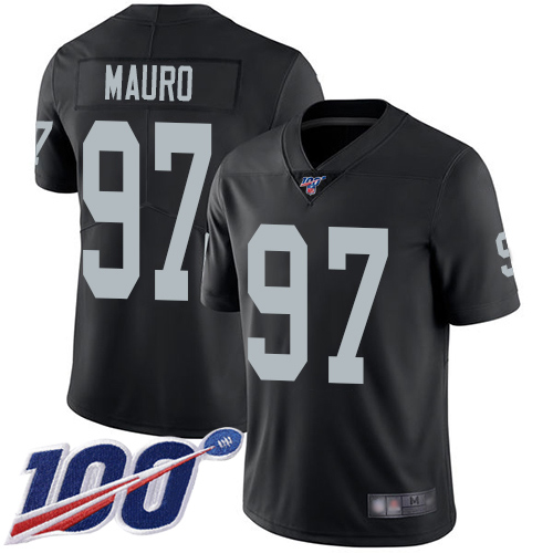 Men Oakland Raiders Limited Black Josh Mauro Home Jersey NFL Football #97 100th Season Vapor Jersey->oakland raiders->NFL Jersey